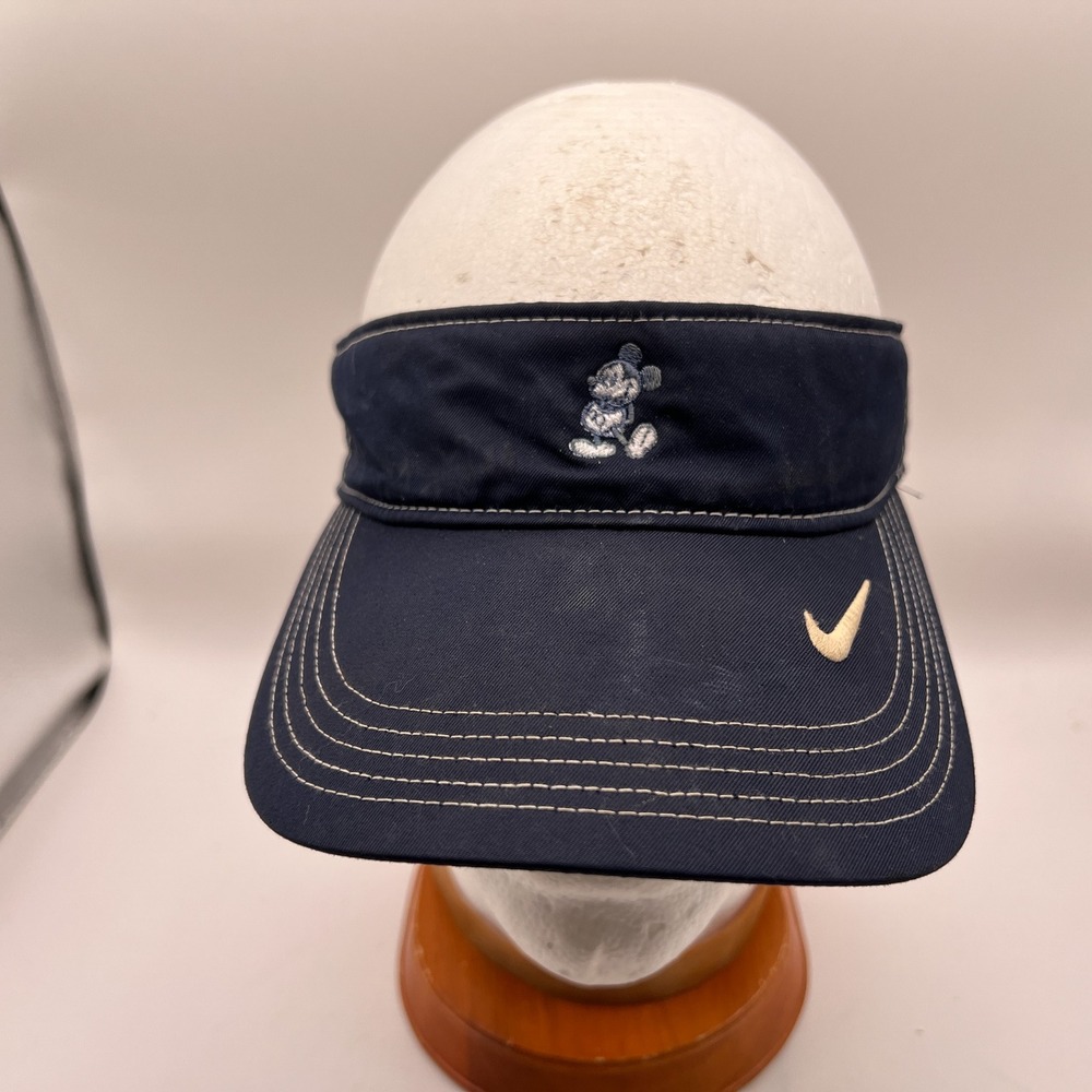 Nike Golf Mickey Mouse Visor Navy Blue Embroidered Disney Adjustable Hat